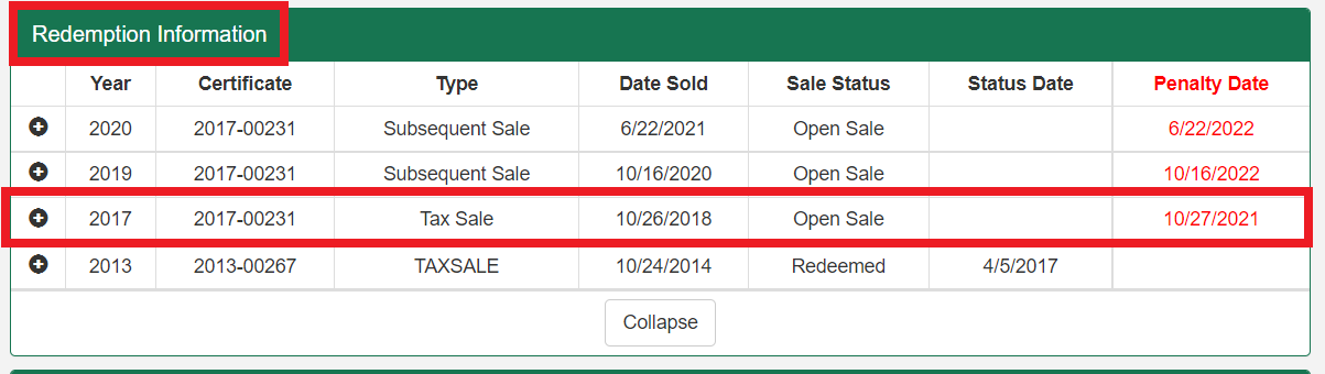 Tax Sale Search